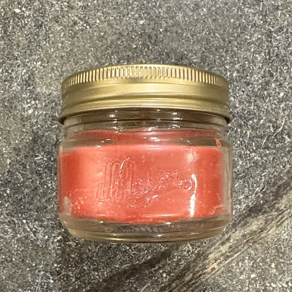 Coral Pink Jar Candle with Gold Lid